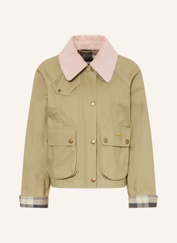 Barbour Bunda BEADNELL OLIVOVÁ / STARORŮŽOVÁ / TMAVĚ ZELENÁ