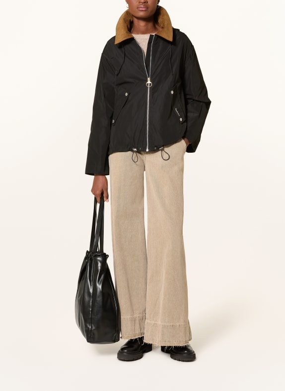 Barbour WEAVER jacket BLACK / COGNAC / BEIGE