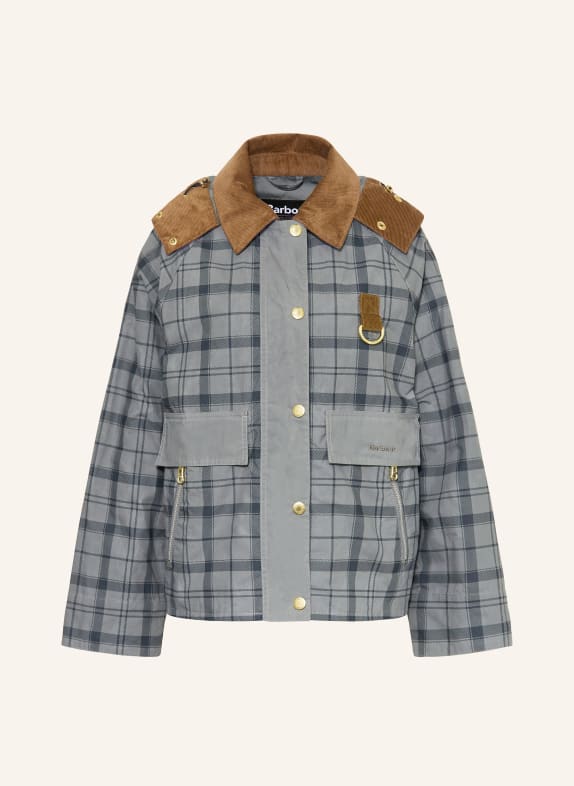 Barbour Jacke CARNFORTH mit abnehmbarer Kapuze BLAUGRAU / BRAUN / DUNKELBLAU