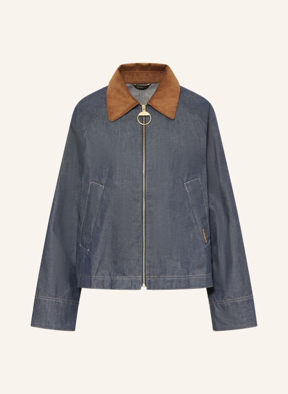 Barbour FRECKLETON jacket in denim look DARK BLUE / COGNAC