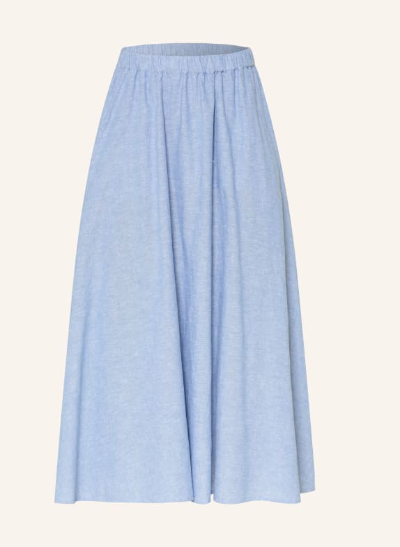 Barbour Lněná sukně SUTTON TMAVĚ MODRÁ