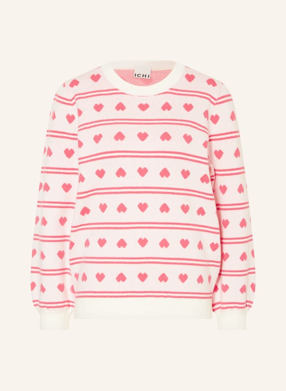 ICHI Pullover IHBRIELLE ECRU / PINK