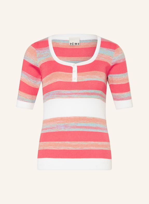 ICHI Pletené tričko IHCLARAS ČERVENÁ / REŽNÁ / RŮŽOVÁ
