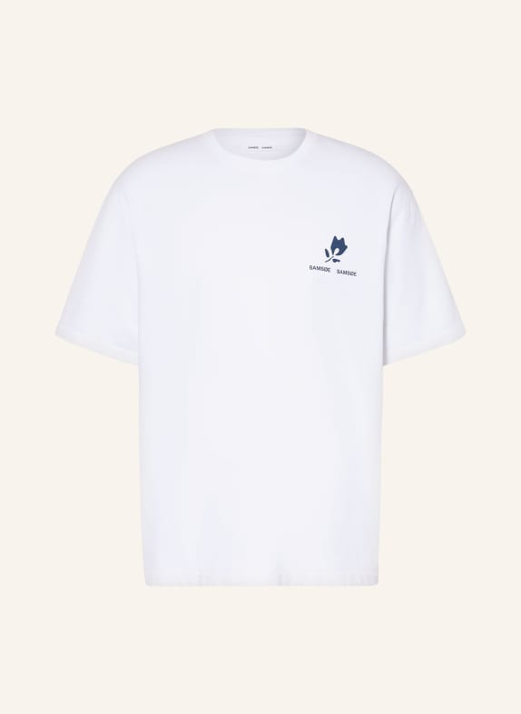 SAMSØE  SAMSØE T-Shirt SACOHEN WEISS / DUNKELBLAU