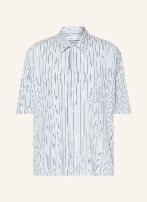 SAMSØE  SAMSØE Kurzarm-Hemd SAAYO Comfort Fit HELLBLAU / WEISS / SCHWARZ