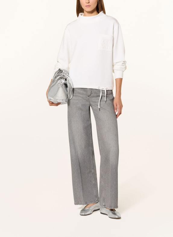 monari Sweatshirt mit Schmuckperlen ECRU