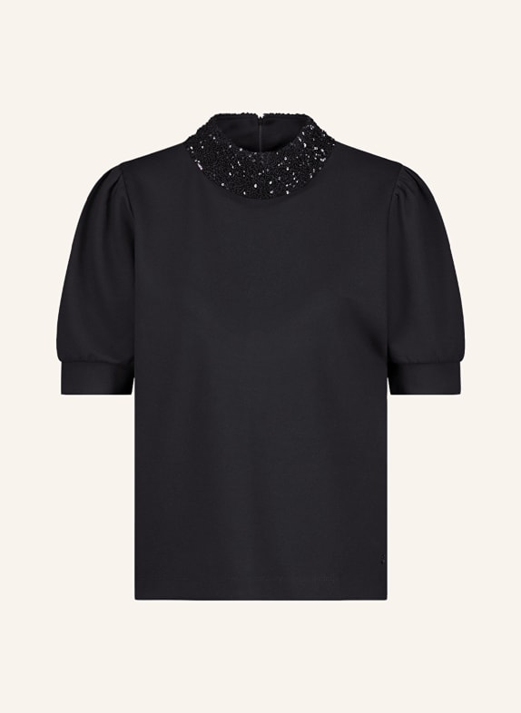 monari Blusenshirt aus Jersey mit Pailletten SCHWARZ