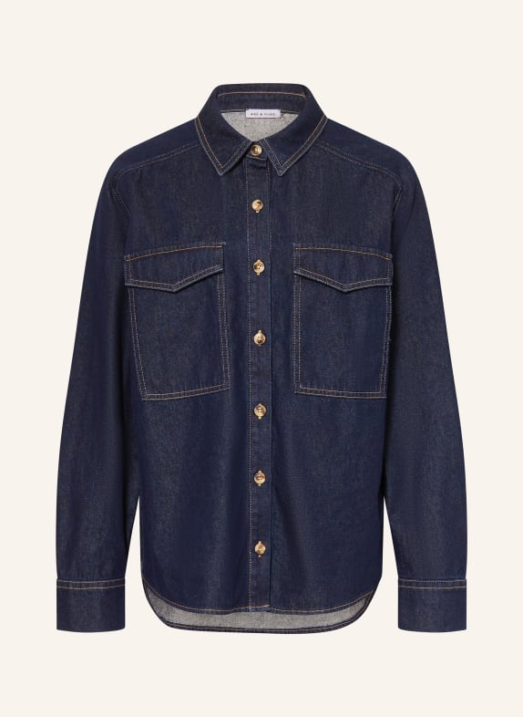 MRS & HUGS Jeansbluse DUNKELBLAU