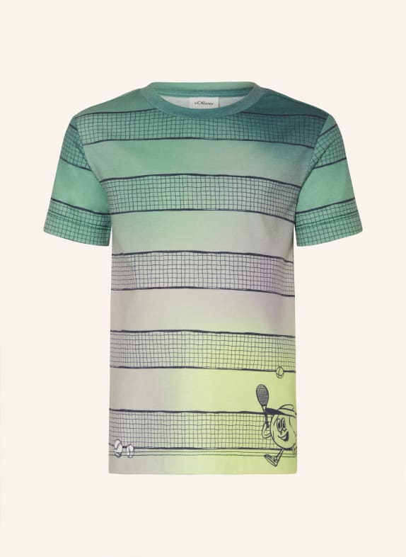 s.Oliver RED T-Shirt DUNKELGRÜN / HELLGRÜN / GRÜN