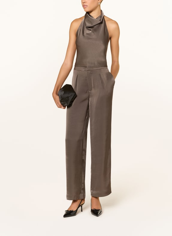NINETY-9 IVY satin wide-leg pants TAUPE