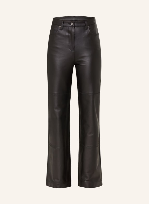 monari Hose in Lederoptik SCHWARZ