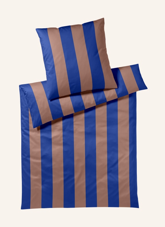 elegante Bettwäsche DUO BLAU / BRAUN