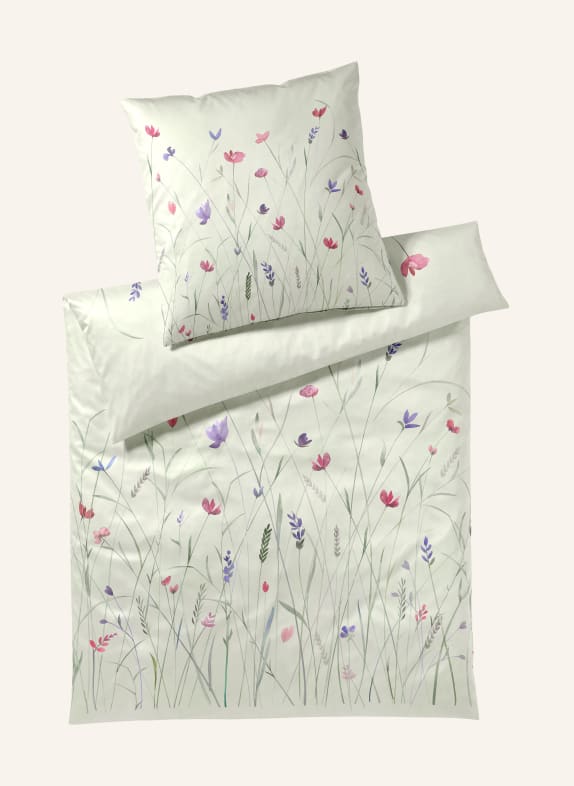 elegante Bettwäsche HIGHLIFE HELLGRÜN / ROSA / DUNKELLILA