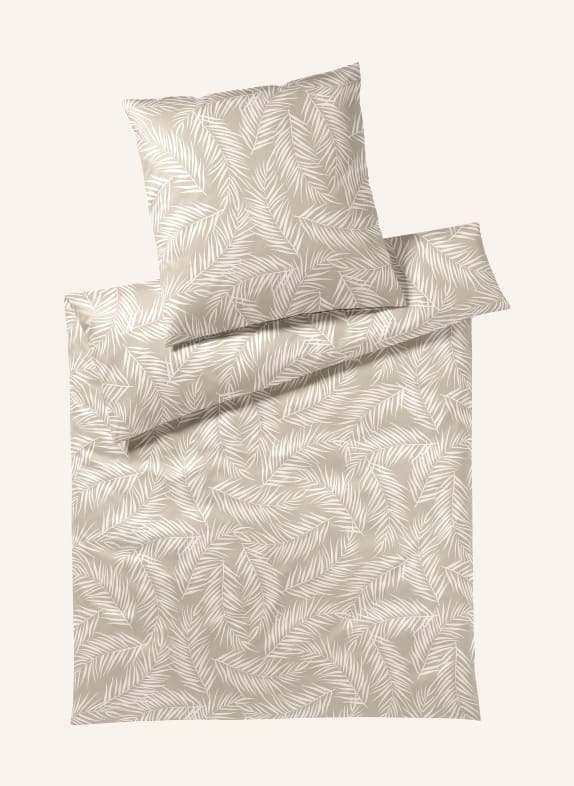 elegante Bettwäsche MAISON LEAVES TAUPE / CREME