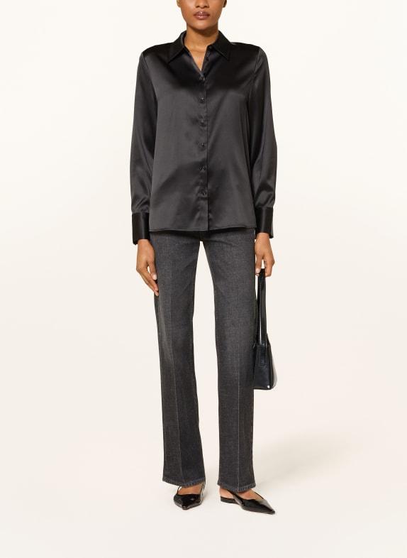 HERZEN'S ANGELEGENHEIT Zijden overhemdblouse ZWART