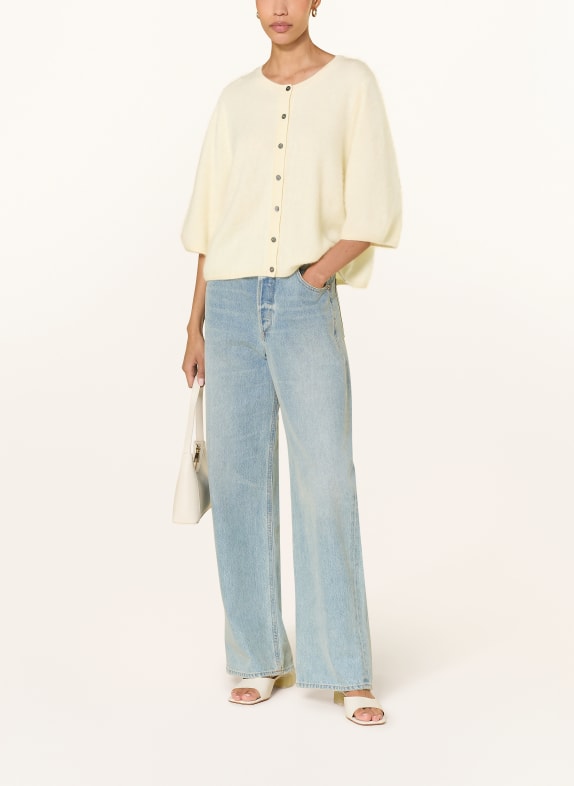 (THE MERCER) N.Y. Gebreide vest van kasjmier met 3/4-mouwen CRÈME