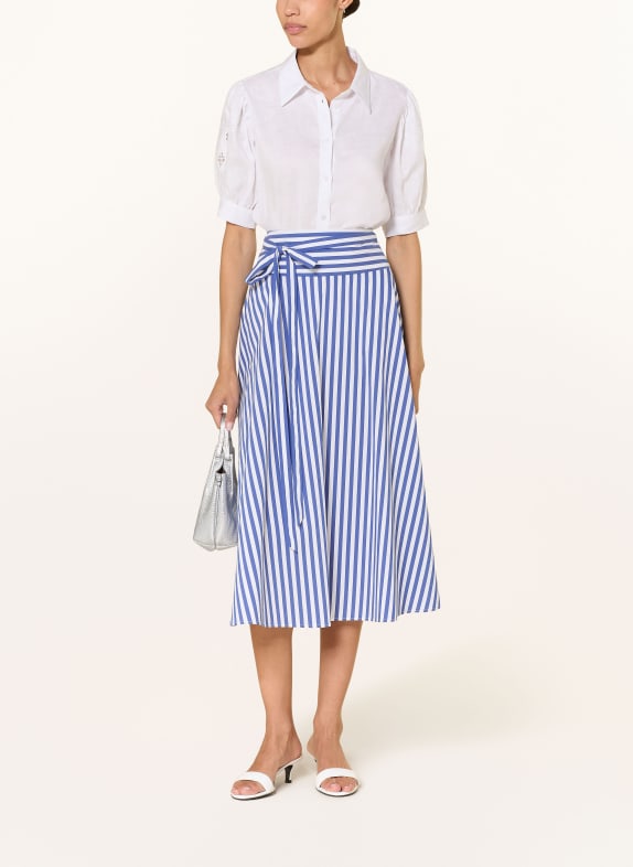 (THE MERCER) N.Y. Linnen blouse met opengewerkte kant WIT