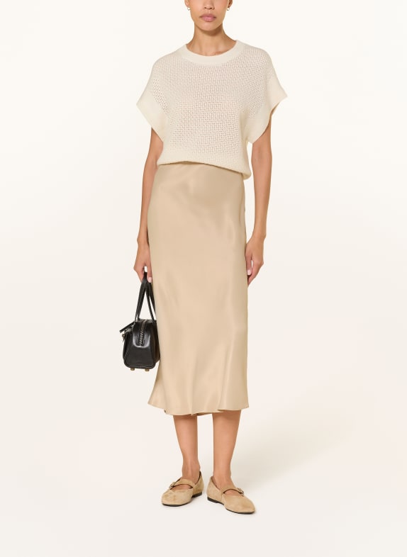(THE MERCER) N.Y. Gebreid shirt van kasjmier CRÈME
