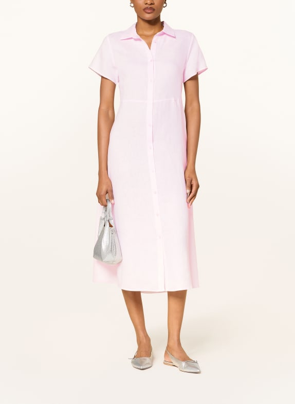 (THE MERCER) N.Y. Hemdblusenkleid aus Leinen HELLROSA