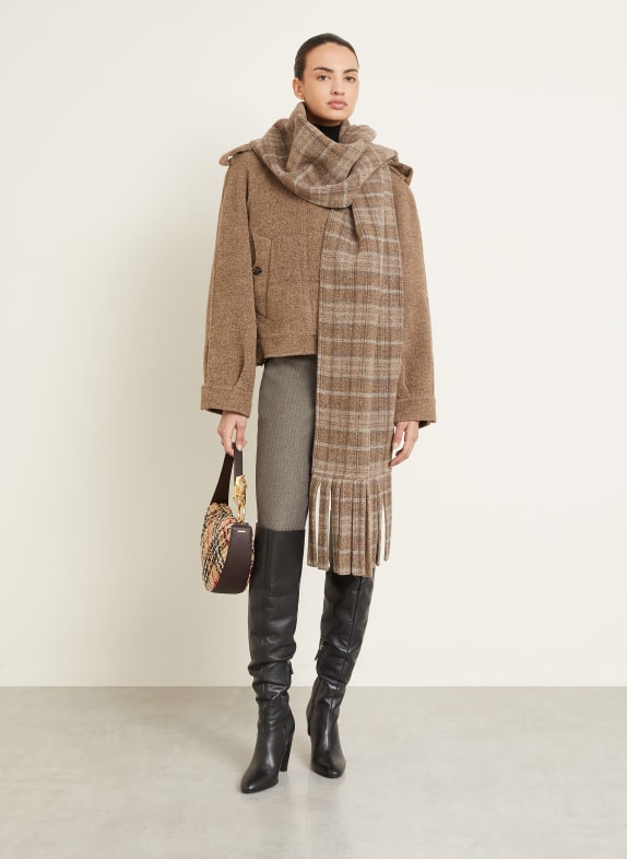 BURBERRY Jacke OLDBROOK HELLBRAUN / BRAUN / ECRU