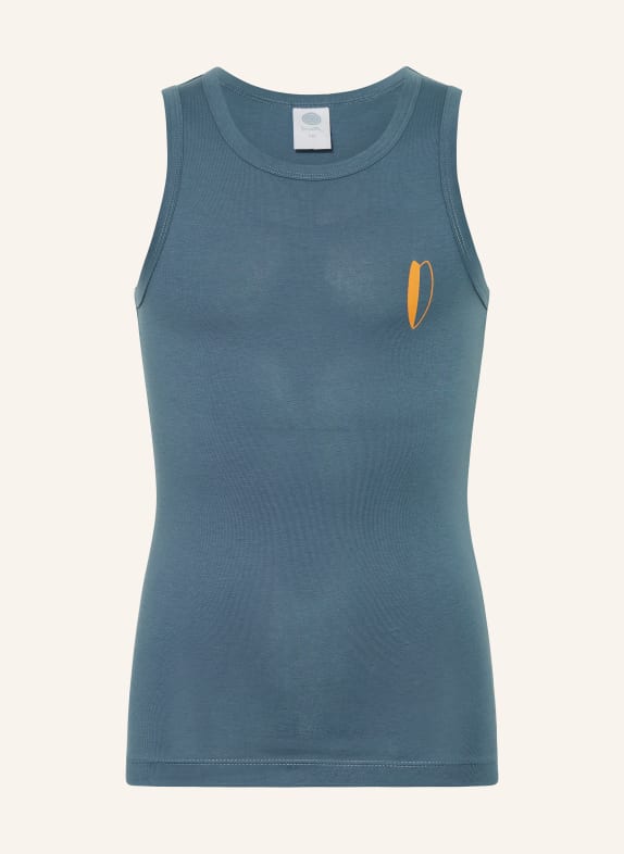 Sanetta Onderhemd PETROL / ORANJE