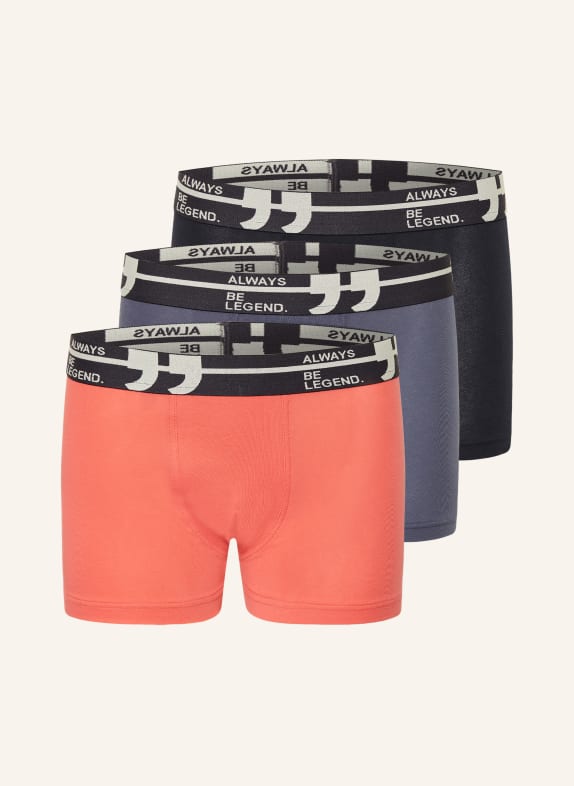 Sanetta 3er-Pack Boxershorts LACHS / BLAUGRAU / DUNKELBLAU