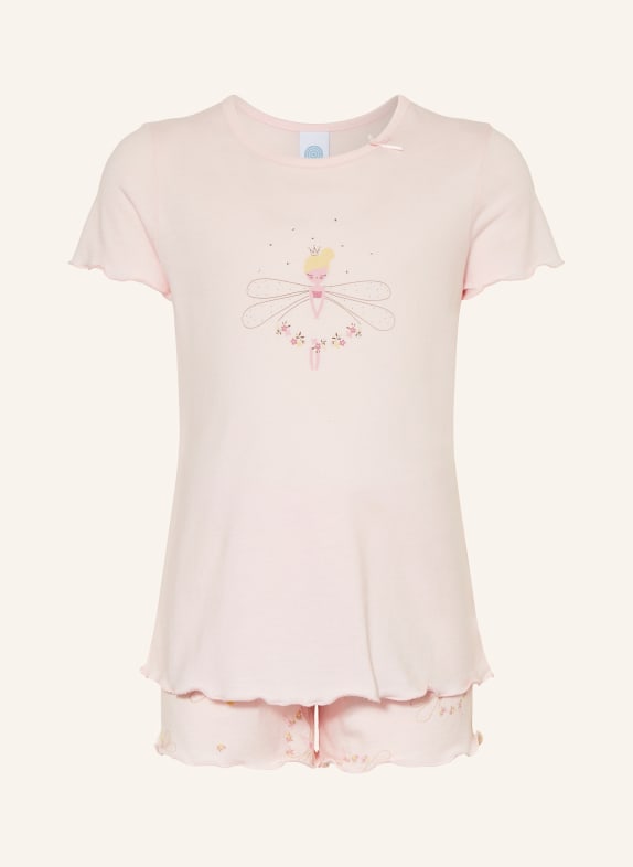 Sanetta Shorty-Schlafanzug mit Schmucksteinen HELLROSA / HELLGELB