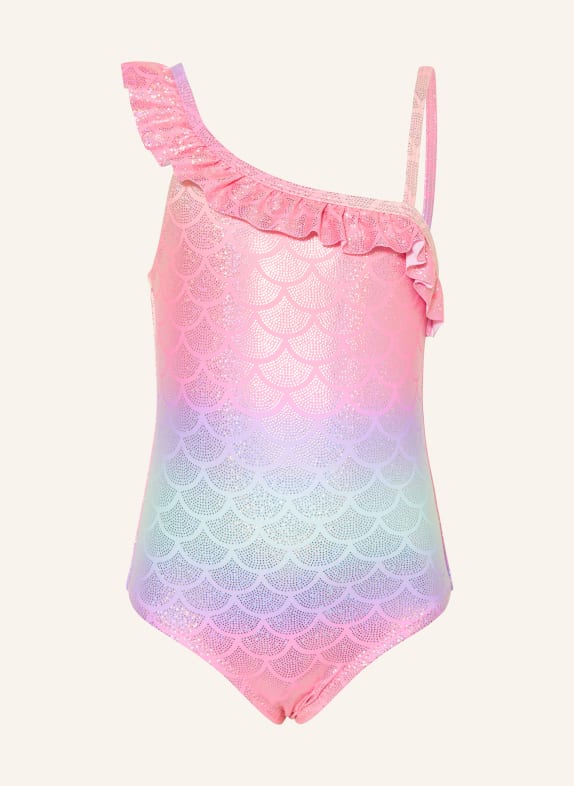 Sanetta Badeanzug mit UV-Schutz 50+ NEONROSA / HELLLILA / MINT