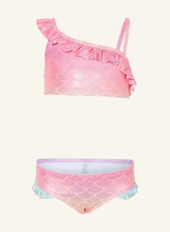 Sanetta Bikini bustier avec protection UV 50+ ROSE FLUO / ORANGE CLAIR / MENTHE