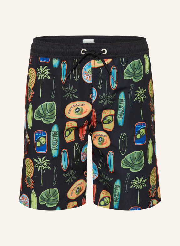 Sanetta Short de bain avec protection UV 50+ NOIR / ORANGE / VERT