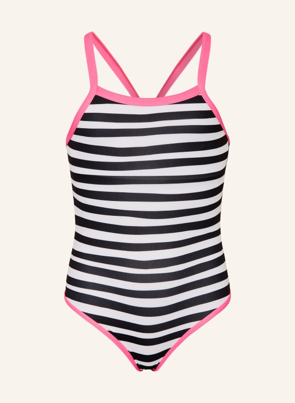 Sanetta Maillot de bain avec protection UV 50+ NOIR / ROSE FUCHSIA / BLANC
