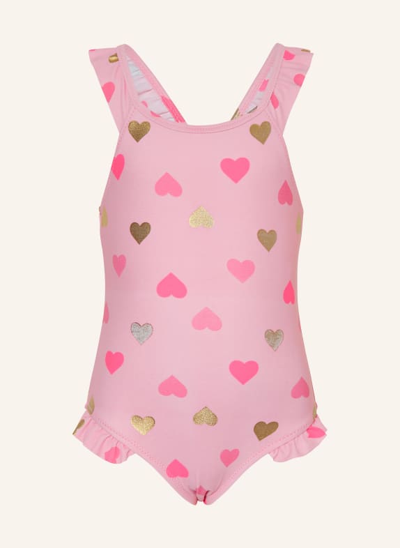 Sanetta Badeanzug mit UV-Schutz 50+ ROSA / GOLD / NEONROSA