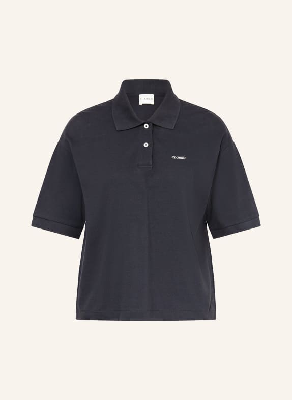 CLOSED Piqué poloshirt DONKERGRIJS