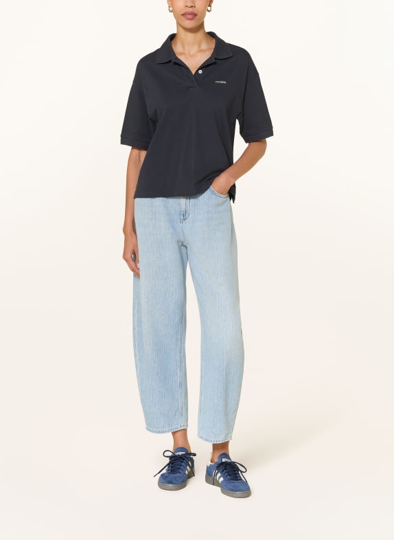 CLOSED Piqué-poloshirt DONKERGRIJS