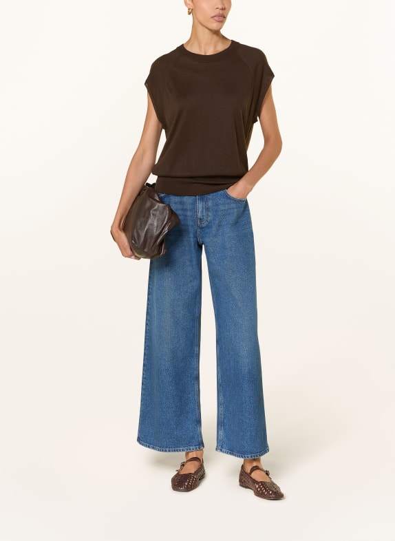 CLOSED gebreid shirt MARRON FONCÉ