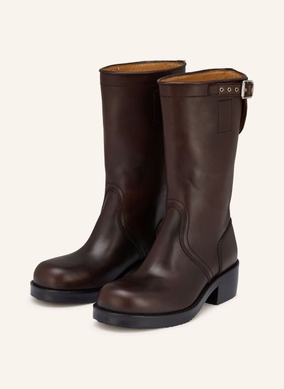 DRIES VAN NOTEN čluny TMAVĚ HNĚDÁ / ČERNÁ