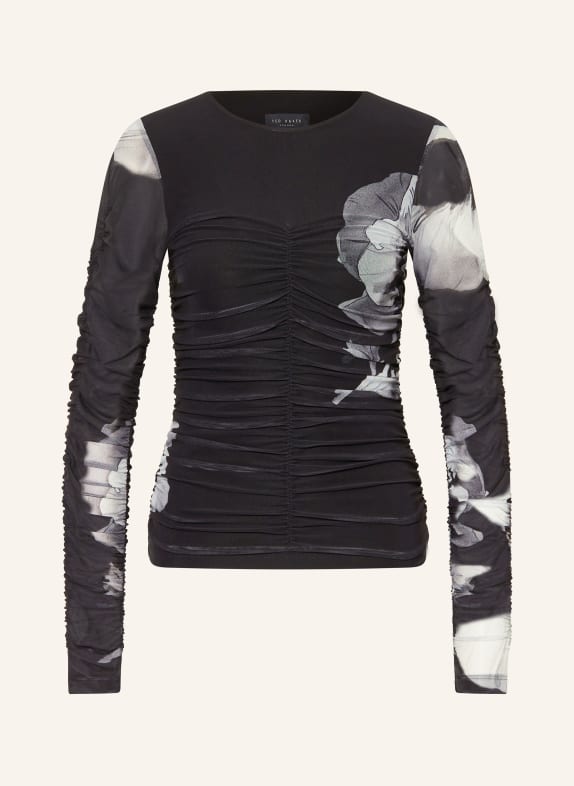 TED BAKER Blouse IKENA DONKERGRIJS / LICHTGRIJS / WIT