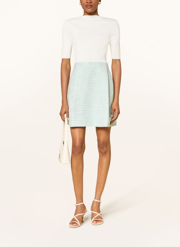 TED BAKER Etuikleid PREVIAM im Materialmix ECRU / HELLGRÜN / DUNKELGRÜN