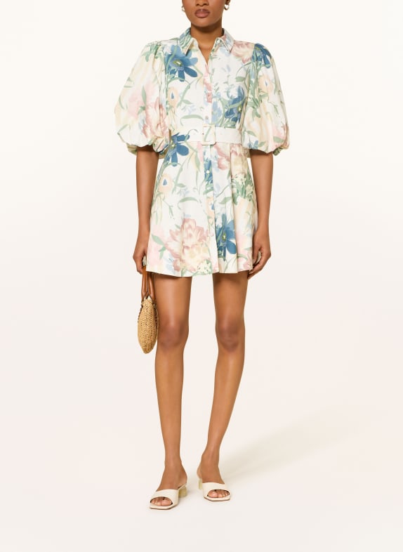 TED BAKER Sukienka koszulowa OLLIIV z lnu KREMOWY / JASNOZIELONY / JASNONIEBIESKI