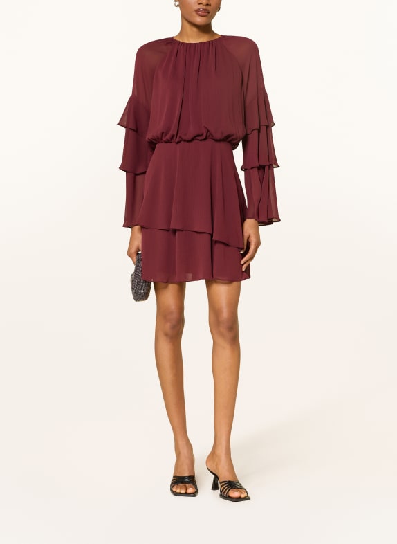 TED BAKER Kleid SERENTO mit Volants DUNKELROT