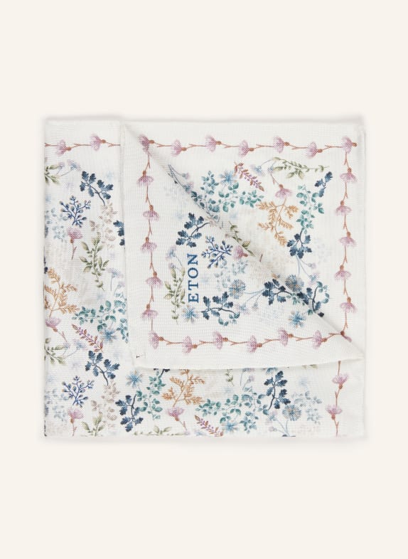 ETON pocket square WHITE / DARK PURPLE / DARK GREEN