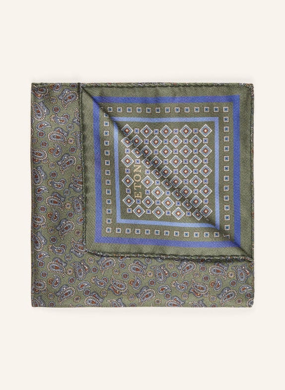 ETON pocket square GREEN / COGNAC / LIGHT PURPLE