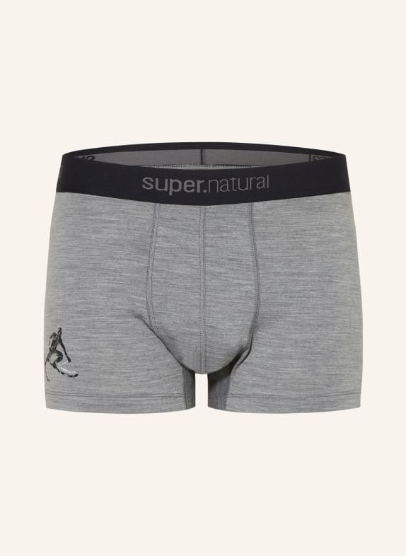 super.natural Funktionswäsche-Boxershorts TUNDRA175 TONI mit Merinowolle HELLGRAU / SCHWARZ