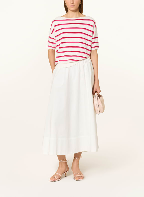 CATNOIR gebreid shirt WIT / ROZE / DONKERROOD
