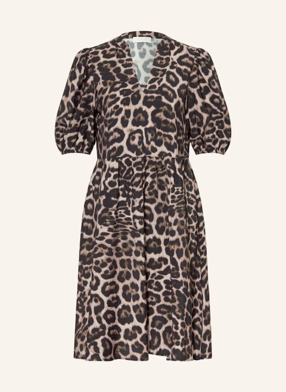 CATNOIR Sukienka z rękawami 3/4 BRĄZOWY / CIEMNOBRĄZOWY