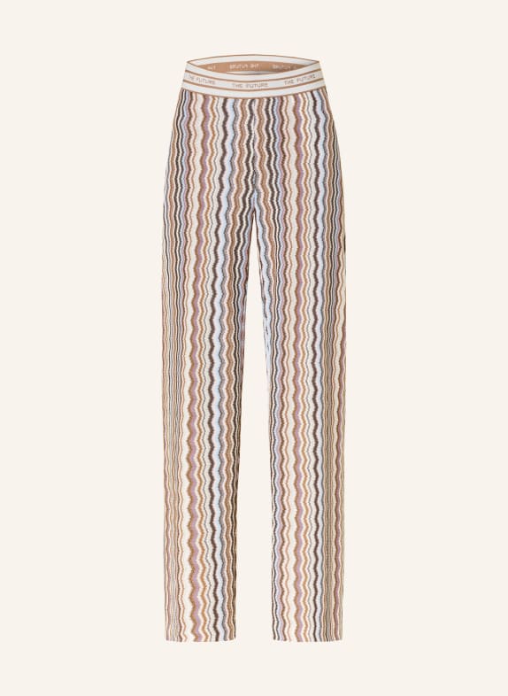 CAMBIO Hose ALLISON mit Glitzergarn WEISS / BRAUN / HELLLILA