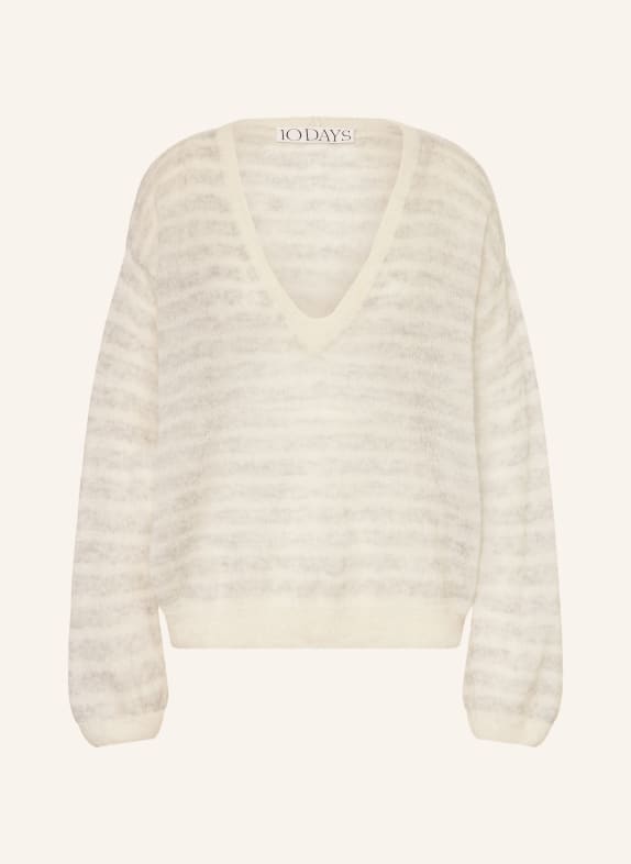 10DAYS Pullover mit Alpaka CREME / HELLGRAU