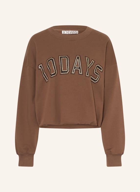 10DAYS Sweatshirt mit Nieten BRAUN