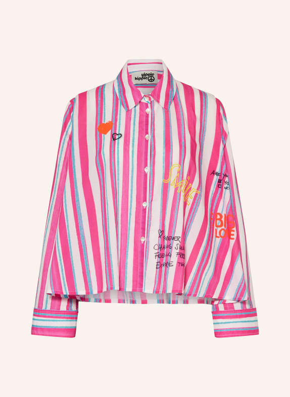 yippie hippie shirt blouse WHITE / PINK / TURQUOISE