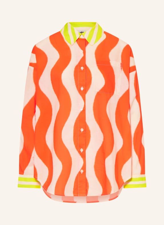 yippie hippie Oversized košile ORANŽOVÁ / BÍLÁ